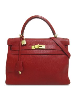 Hermes Red Clemence Leather Kelly Retourne 32 GHW