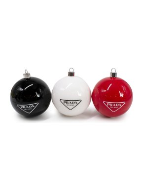 Prada Black, White and Red Christmas Ornament Set