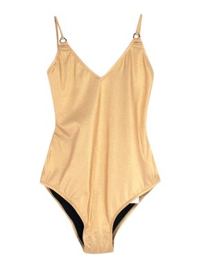 Chanel Gold Metallic One Piece Swimsuit