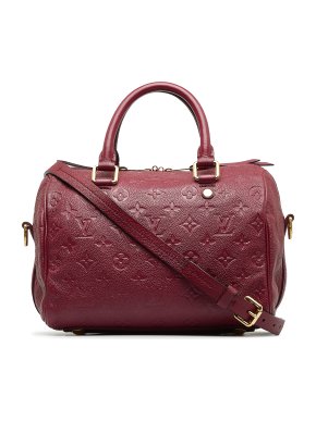 Louis Vuitton Burgundy Monogram Empreinte Speedy Bandouliere 25
