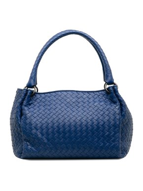 Bottega Veneta Blue Intrecciato Leather Parachute Tote Bag