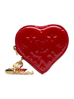 Louis Vuitton Red Monogram Vernis Heart Coin Purse