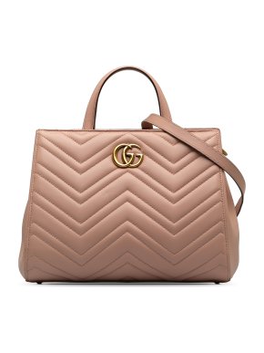 Gucci Pink Medium GG Marmont Matelasse Tote Bag