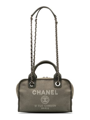 Chanel Grey Small Deauville Bowling Bag