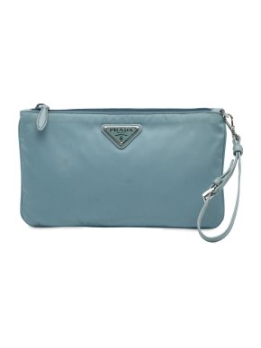 Prada Blue Nylon Tessuto Clutch