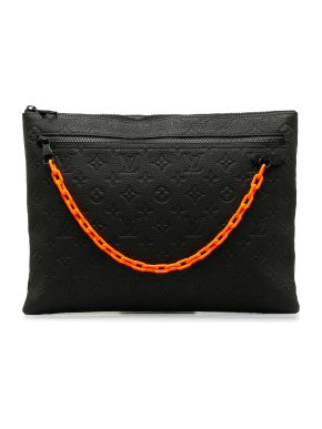Louis Vuitton Black Monogram Taurillon A4 Pouch