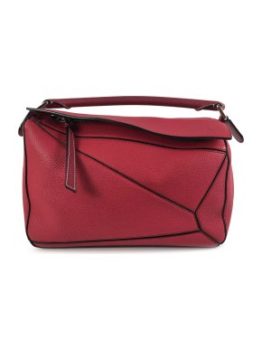 Loewe Red Leather Medium Puzzle Bag
