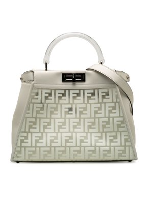 Fendi White Limited Edition Zucca Clear Peekaboo