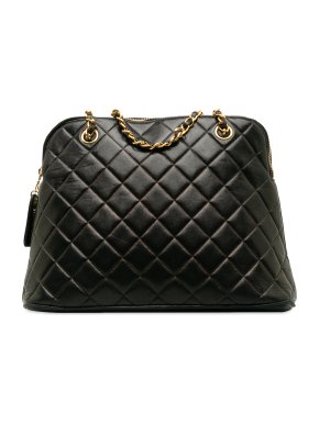 Chanel Quilted Lambskin Dome Shoulder Bag