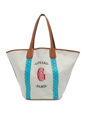 Reversible Canvas and Leather Goyardine Belharra Tote