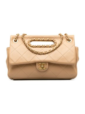 Chanel Camel Lambskin A Real Catch Satchel