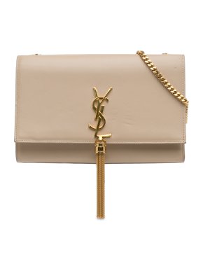 Saint Laurent Beige Medium Monogram Kate Tassel Crossbody Bag