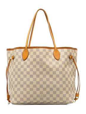 Louis Vuitton White Damier Azur Neverfull MM Tote Bag