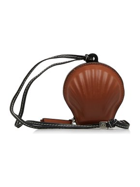 Loewe Brown Leather Mini Seashell Coin Pouch