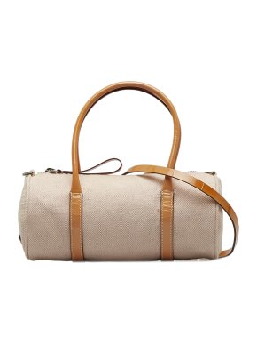 Prada Beige Canvas Barrel Bag
