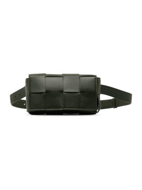 Bottega Veneta Dark Green Intrecciato Cassette Belt Bag