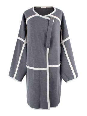Chloe Grey Oversized Wool Wrap  Coat