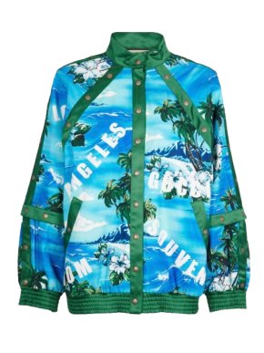 Gucci Tropical Print Bomber Jacket with Detachable Sleeves