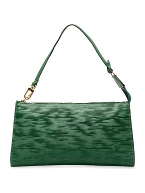Louis Vuitton Green Epi Leather Pochette Bag
