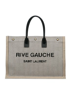 Saint Laurent Striped Rive Gauche Noe Tote Bag