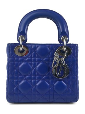 Dior Blue Mini Lambskin Cannage Lady Dior