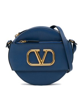 Valentino Blue VLogo Round Crossbody Bag