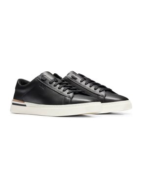 Boss Leather Black Cupsole Trainers