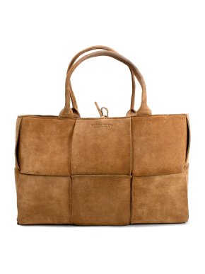 Bottega Veneta Neutral Suede Arco Tote Bag