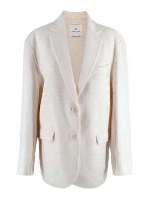 Anine Bing Cream Wool Blend Quinn Blazer