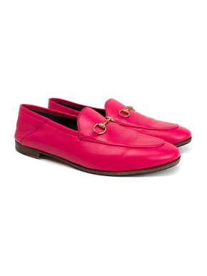 Gucci Hot Pink Leather Horsebit Loafers