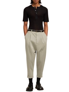 Ami Sage Green Carrot Fit Trousers
