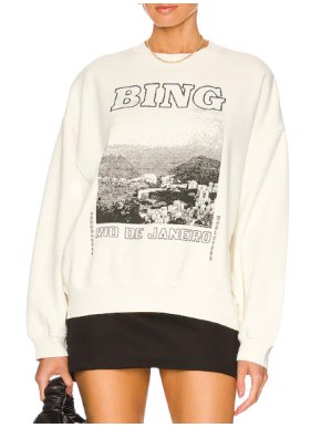 Anine Bing Ivory Jaci Rio De Janeiro Sweatshirt