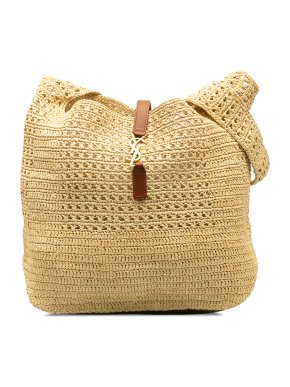 Saint Laurent Crochet Raffia Fantaisie Crossbody Bag