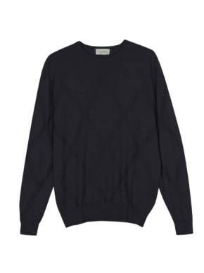 John Smedley Navy Galfin Sea Island Cotton Crew Neck Jumper