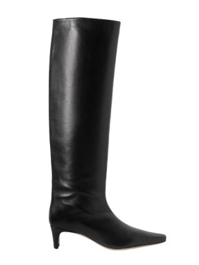 Staud Black Leather Wally Boots