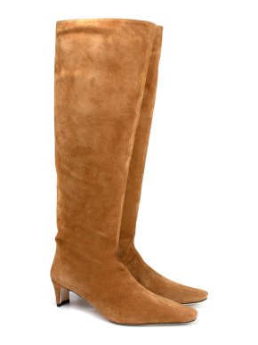Staud Tan Suede Knee High Heeled Boots