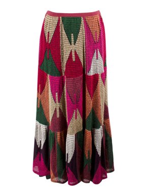 Dior Multicoloured Embroidered Linen-blend Midi Skirt