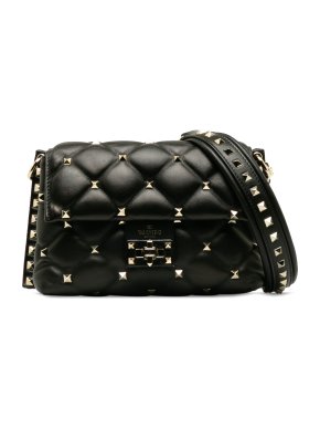 Valentino Black Candystud Shoulder Bag