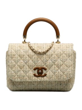Chanel Tweed Knock on Wood Top Handle Bag
