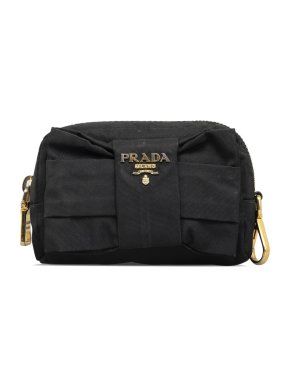 Prada Black Nylon Fiocco Bow Tessuto Pouch
