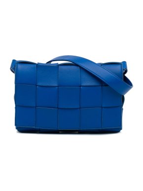 Bottega Veneta Blue Intrecciato Cassette Shoulder Bag