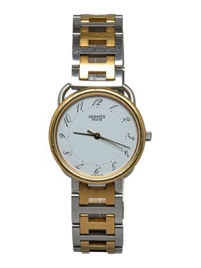 Hermes Stainless Steel  and Gold Plated Arceau Quartz Watch