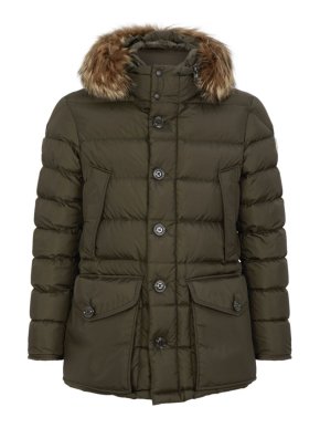 Moncler Khaki Green Hooded Cluny Jacket
