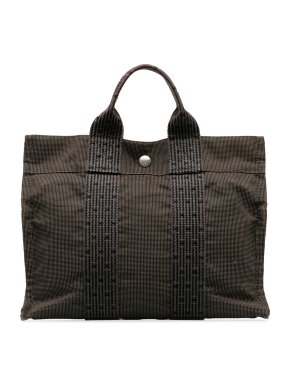 Hermes Dark Brown Canvas Herline PM