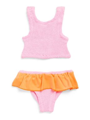 Hunza G Kids  Frill-Detail Olive Bikini