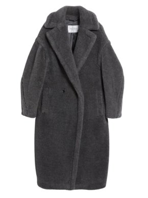 Max Mara Grey Teddy Bear Icon Coat