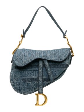 Dior Oblique Denim Saddle Bag