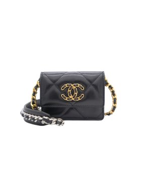 Chanel Black 19 Flap Wallet on Chain