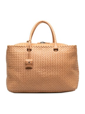 Bottega Veneta Beige Intrecciato Brick Travel Bag