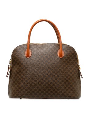 Celine Brown Macadam Dome Top Handle Bag